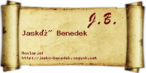 Jaskó Benedek névjegykártya